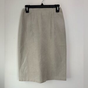 Vintage Adolph  Schuman for Lilli Ann Oatmeal Ultrasuede Skirt Size 6